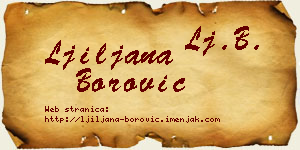 Ljiljana Borović vizit kartica